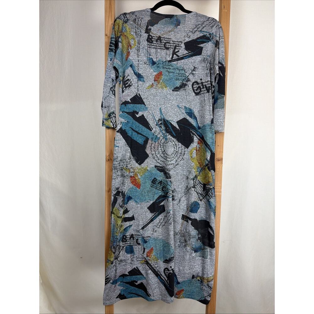 NWT Inoah Multicolor V Neck Art to Wear Dress #1128 SMALL - Picture 3 of 4